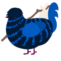 (unnamed), a tumblr and ultramarine chicken with a bar pattern