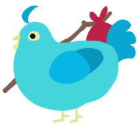 A aqua and cerulean chicken