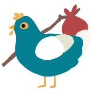 Jade, a sea and white chicken
