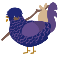 A navy and overcast chicken with a lace pattern