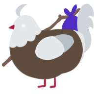 A bark and mist chicken with a head pattern