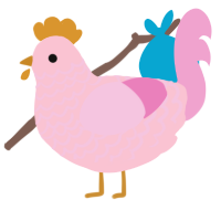 A rose and pink chicken with a lace pattern