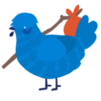 A sapphire chicken with a bar pattern