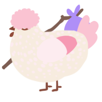 A cream and rose chicken with a speckle pattern