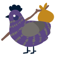 A overcast and grey chicken with a bar pattern