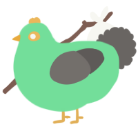 A spring and grey chicken