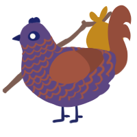 A overcast and russet chicken with a lace pattern