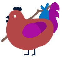 A red and plum chicken