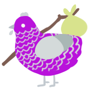 A amethyst and silver chicken with a lace pattern