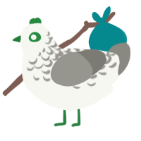 A white and ash chicken with a half-lace pattern