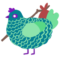 A sea and spring chicken with a lace pattern
