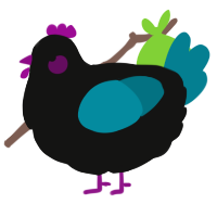 A black and sea chicken