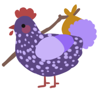 A overcast and lilac chicken with a speckle pattern