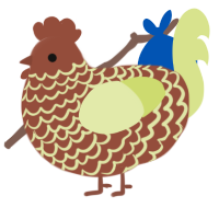 A russet and lemon chicken with a lace pattern