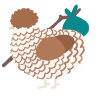 A white and brown chicken with a lace pattern