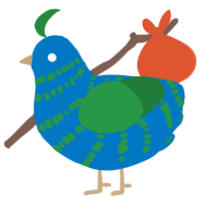 A sapphire and viridian chicken with a bar pattern