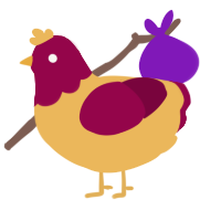 A honey and maroon chicken with a head pattern