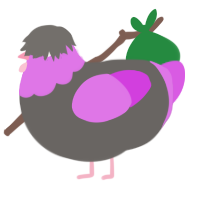 (unnamed), a grey and orchid chicken with a head pattern