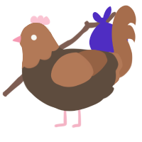A bark and brown chicken with a head pattern