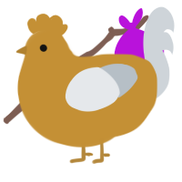 A gold and mist chicken