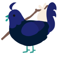 A tumblr and navy chicken with a head pattern