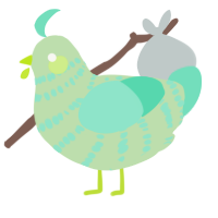 A gluppy and mint chicken with a bar pattern