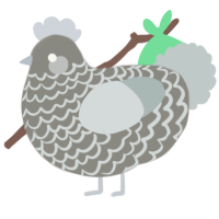 A ash and silver chicken with a lace pattern