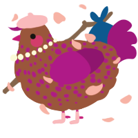 A russet and plum chicken with a speckle pattern