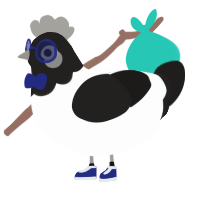 A mist and sable chicken with a head pattern