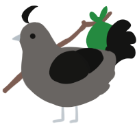 A grey and black chicken