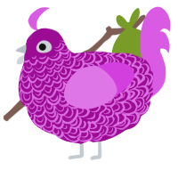 A plum and orchid chicken with a double-lace pattern