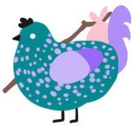 (unnamed), a teal and lilac chicken with a speckle pattern