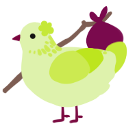 A apple and lime chicken with a neck-speckle pattern