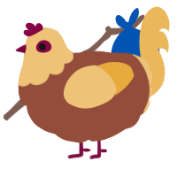 A russet and honey chicken with a head pattern