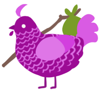 A plum and orchid chicken with a lace pattern