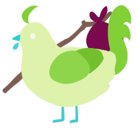 A apple and grass chicken