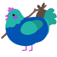 2 PIGEON, a ultramarine and turquoise chicken with a head pattern