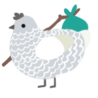 A mist and white chicken with a lace pattern