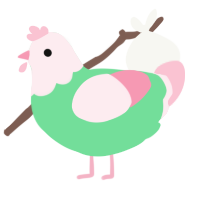 Febrys, a spring and rose chicken with a head pattern