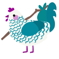 A white and sea chicken with a lace pattern