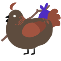 A bark and russet chicken with a neck-band pattern