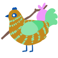A ochre and spring chicken with a bar pattern