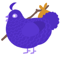 A indigo chicken with a lace pattern