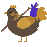 A bark and gold chicken with a neck-band pattern