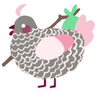 A ash and rose chicken with a lace pattern