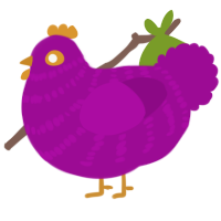 A plum chicken with a bar pattern