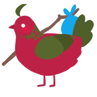 A crimson and olive chicken with a neck-speckle pattern