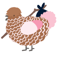 A brown and rose chicken with a lace pattern
