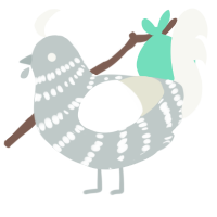 A silver and white chicken with a bar pattern