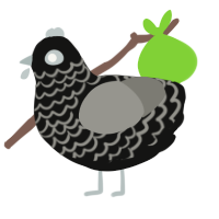 A black and ash chicken with a lace pattern
